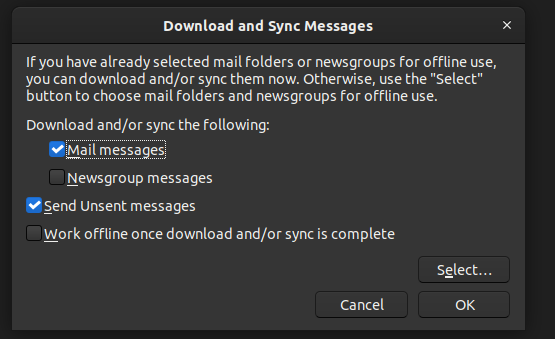 Download and Sync Messages UI.