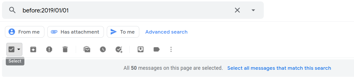 Select All and Delete.
